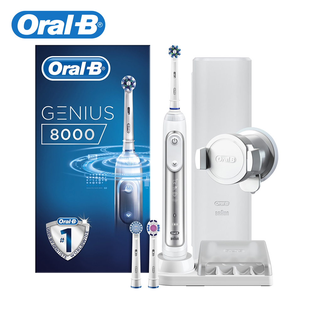 Genius 8000 White Rechargeable Electric Toothbrush