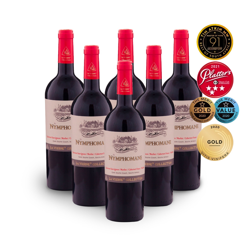 Hemel en Aarde Nymphomane Bordeaux Style Blend 2017 (R99.83 Per Bottle, 6 Bottles)