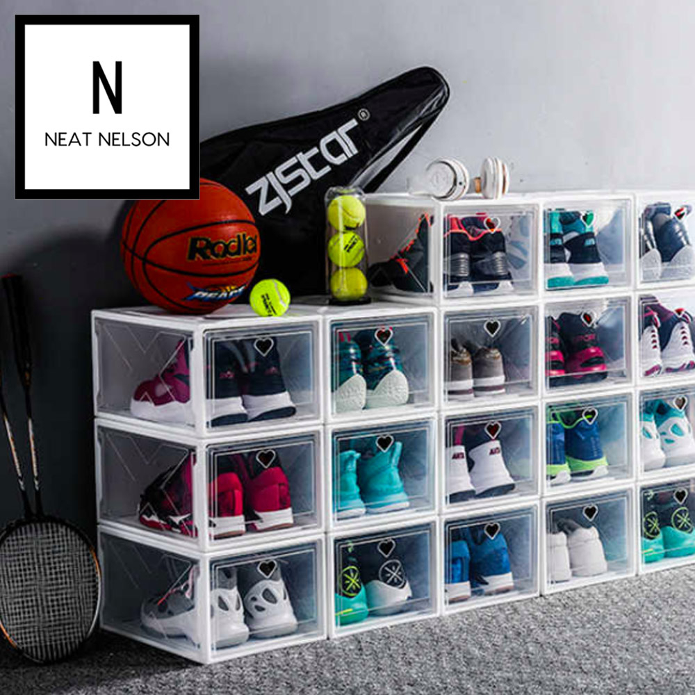 Set of 2 Space Saving Shoe Organiser Boxes