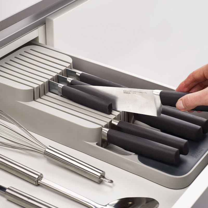 White Drawer Store Knife Organiser