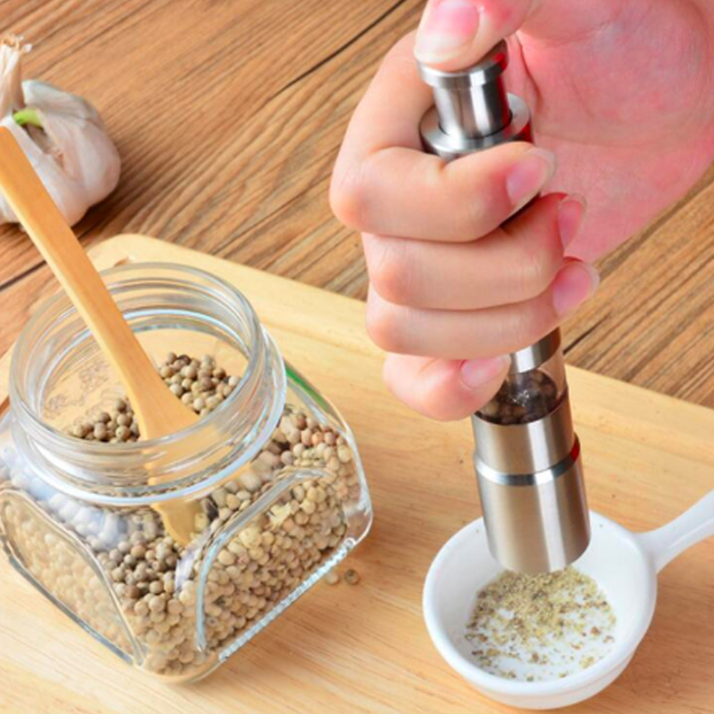 Set of 2 Stainless Steel Spice Grinders