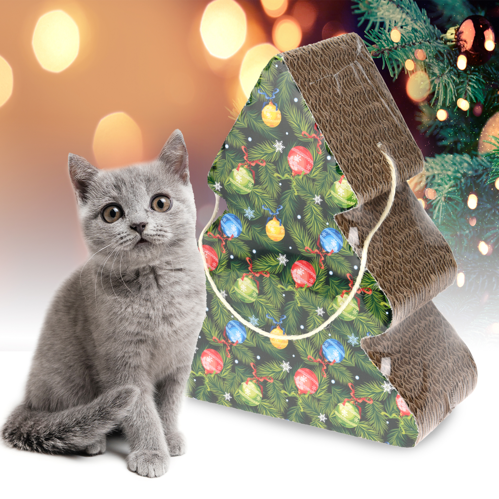 Christmas Tree Shaped Cat Scratcher