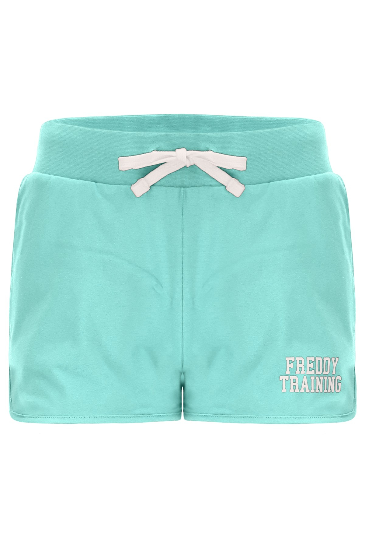 Holiday Green Stretch Shorts with Contrast FREDDY TRAINING Print
