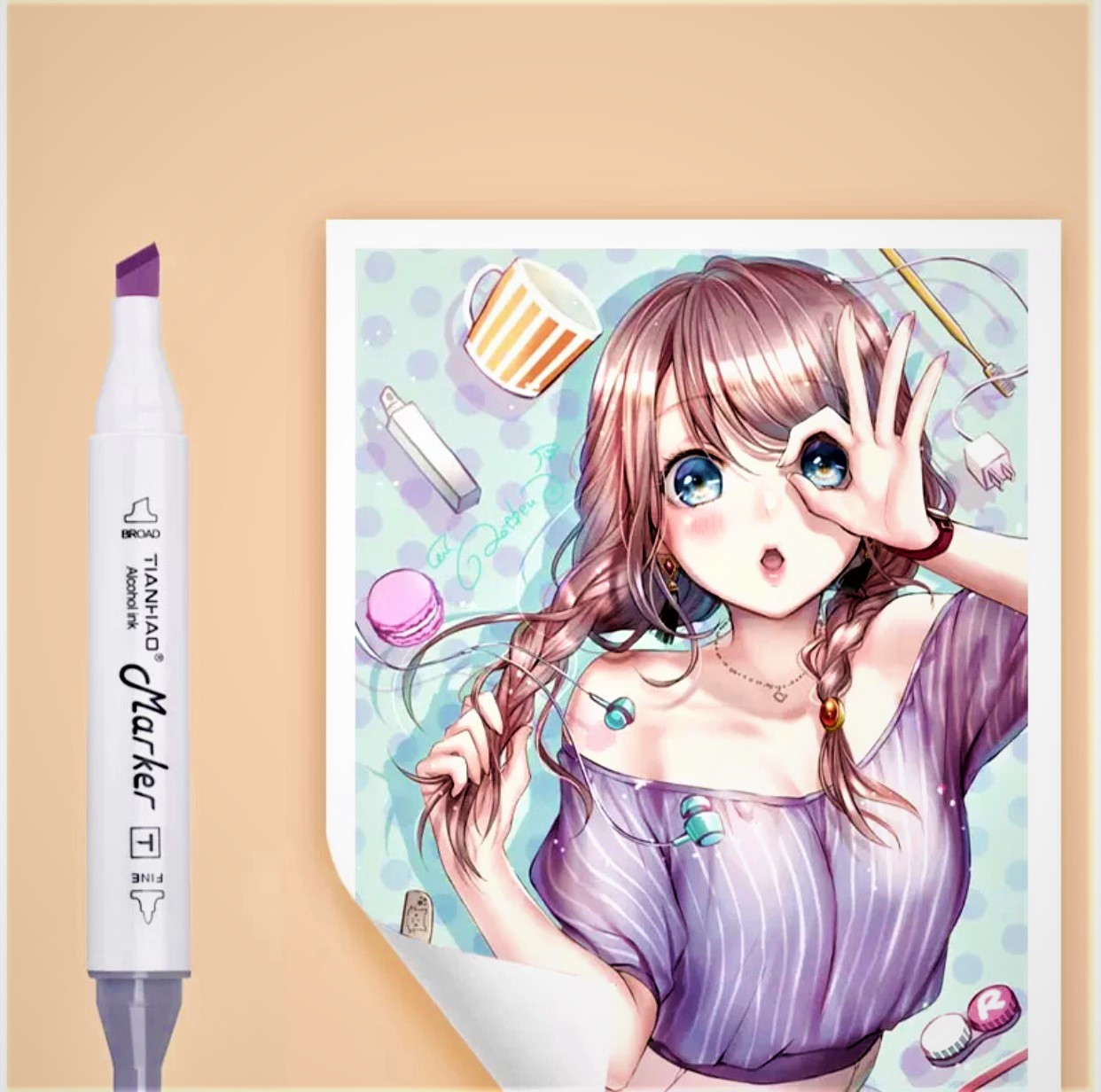 Set of 60 Colours Art Markers for Children and Adults (Artist Grade, Dual Tip, Alcohol Based)