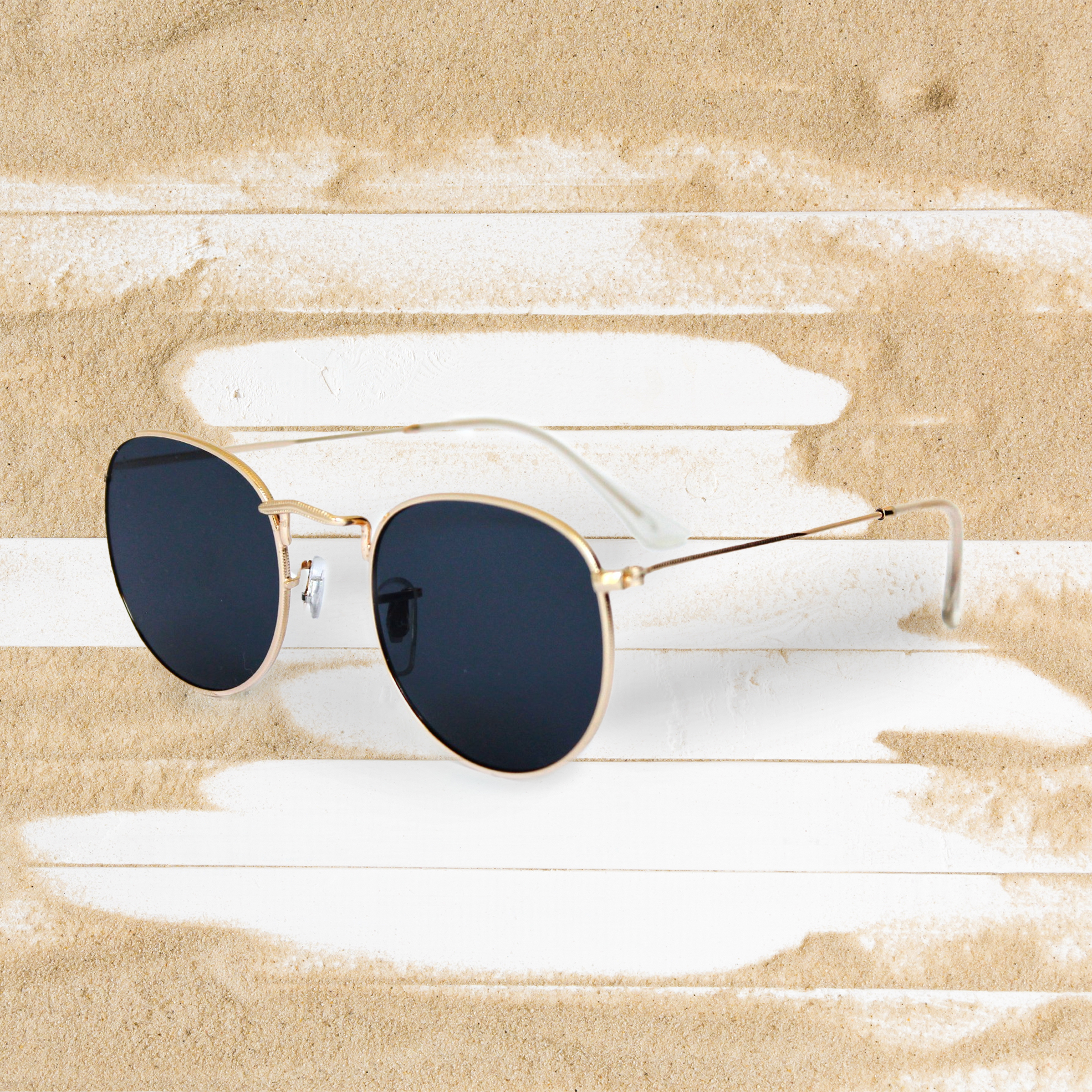 Unisex Vintage Metal Round Sunglasses