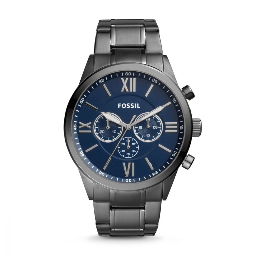 Men's 48mm Flynn Smoke Round Stainless Steel Watch
