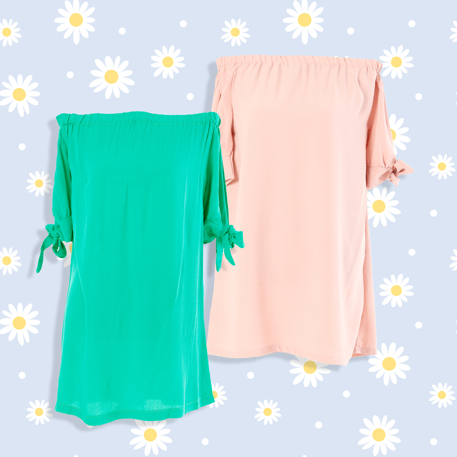 Ladies Off Shoulder Linen Blend Dress