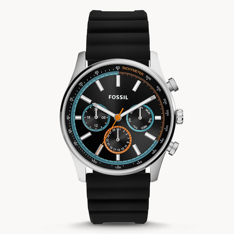 Men's Sullivan Multifunction Black Silicone Watch