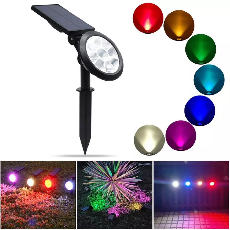 Solar Powered Colour Changing Outdoor Spotlight