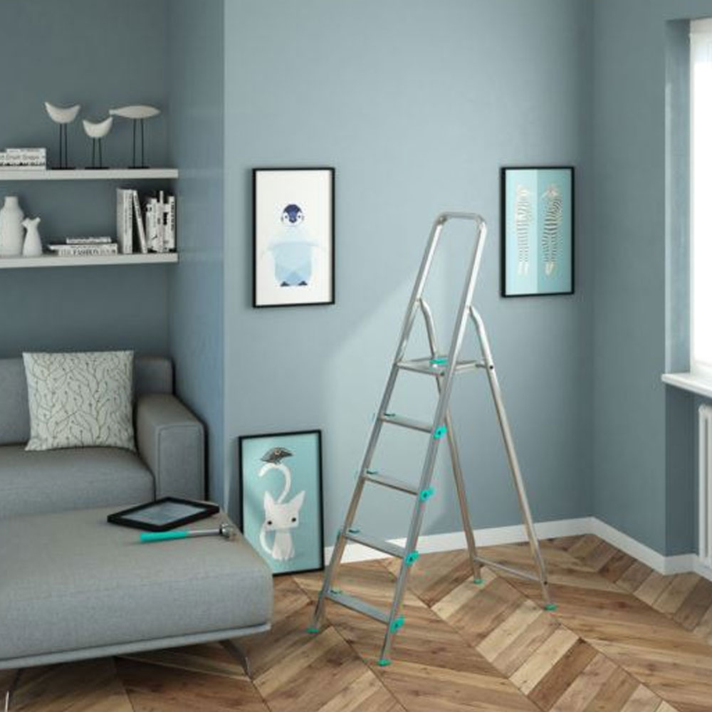 106cm 5-Step Anti-Slippery Rubber Feet Alumium Ladder