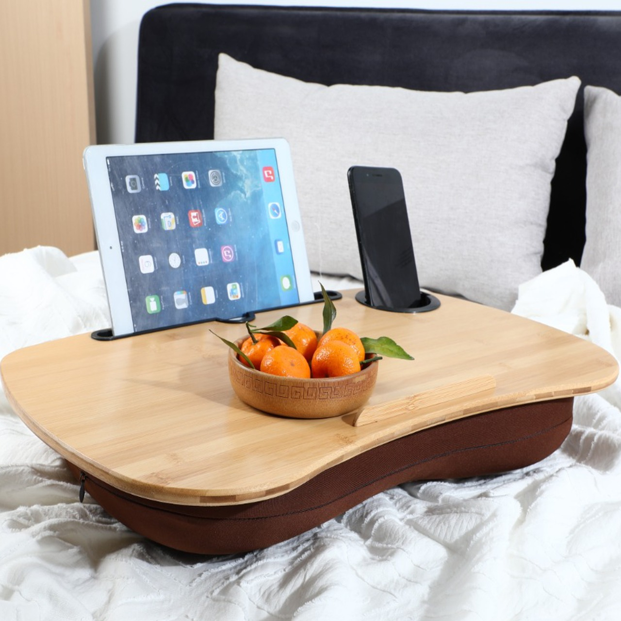 Laptop Tray with Cushion and Cup Holder