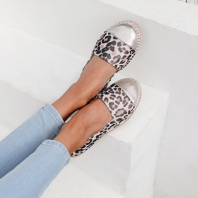 Ladies Zoey Leopard Espadrille Shoes