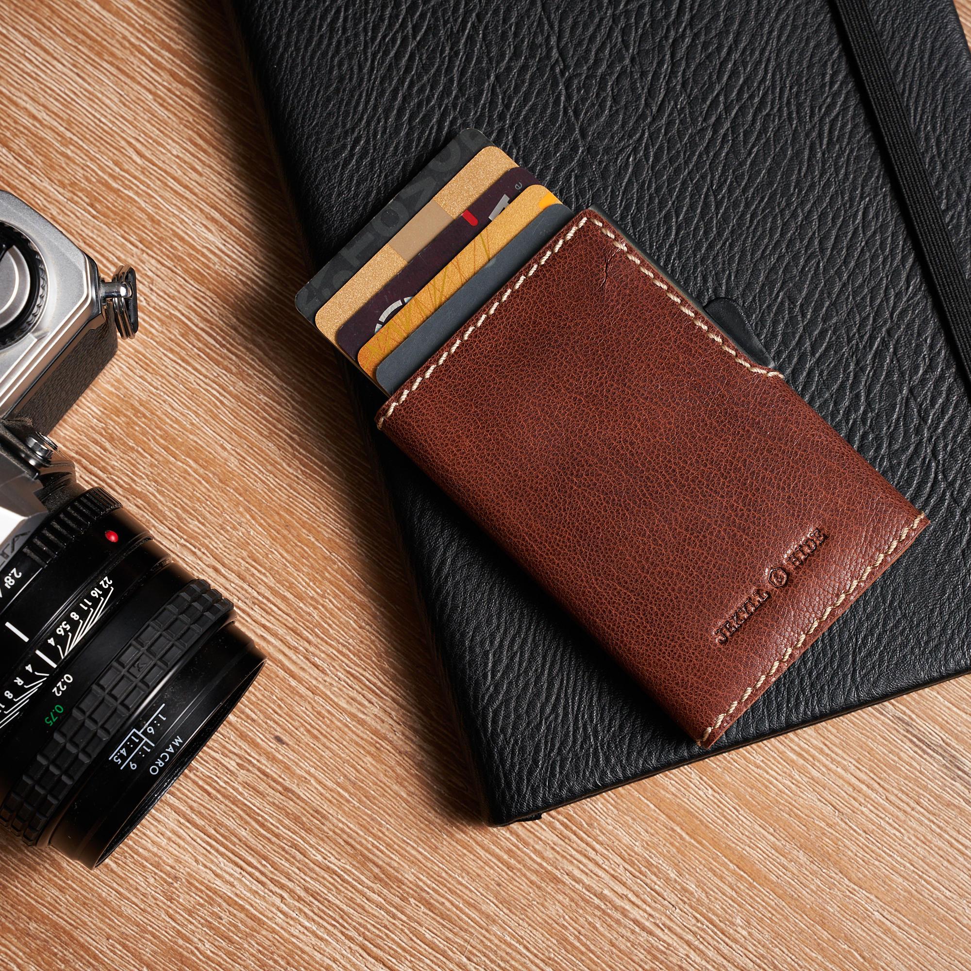 Genuine Leather RFID Secure Pop-Up Wallet