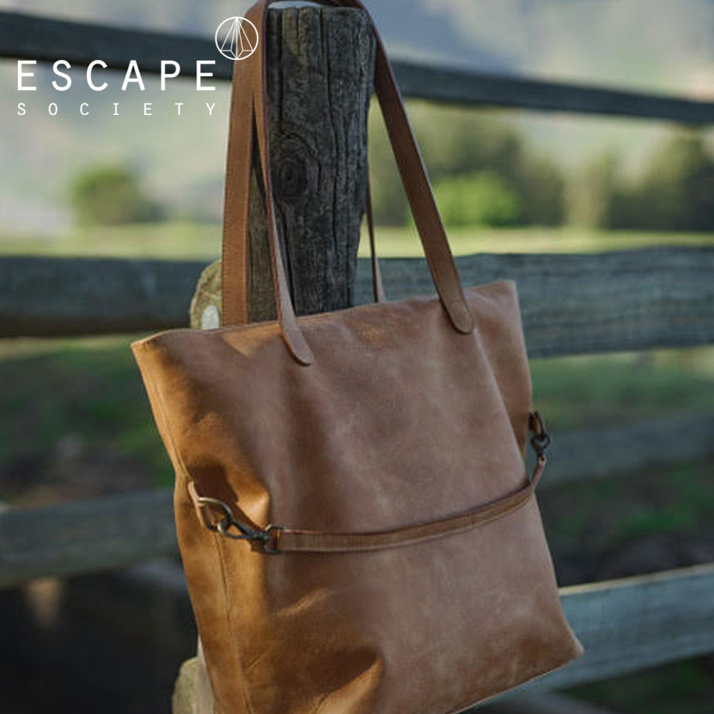 Full Grain Leather Tan Drifter Tote Bag