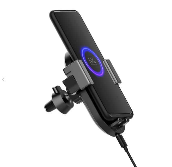 20W Wireless Charging Bracket Mount with a 27W Dual Port USB Type-A Port Car Charger