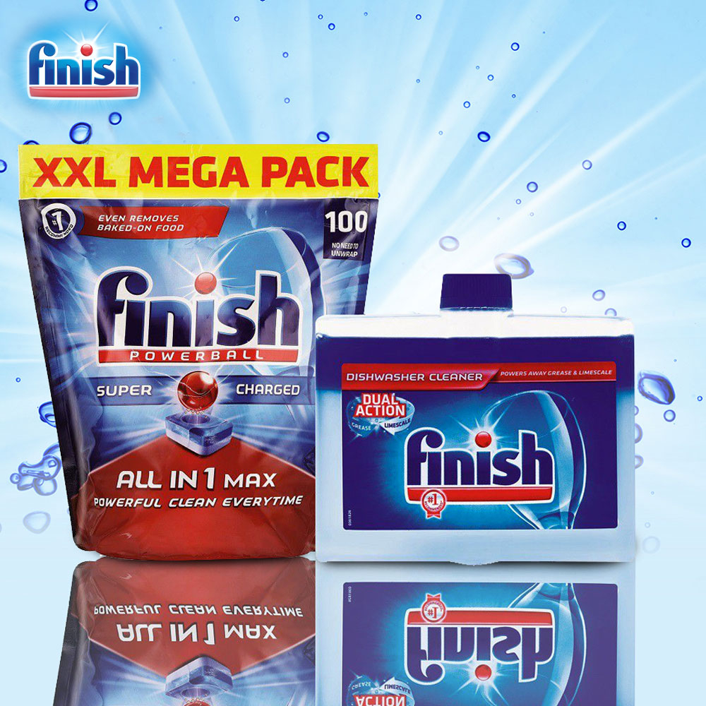 All In One Auto Dishwashing Tablets 100's + Machine Cleaner 250ml