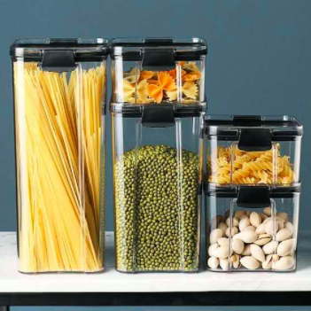 Set of 4 Airtight Clip Seal Stackable Storage Containers