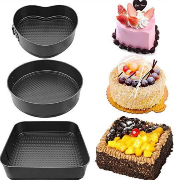 3 Piece Non-Stick Springform Cake Pan Set