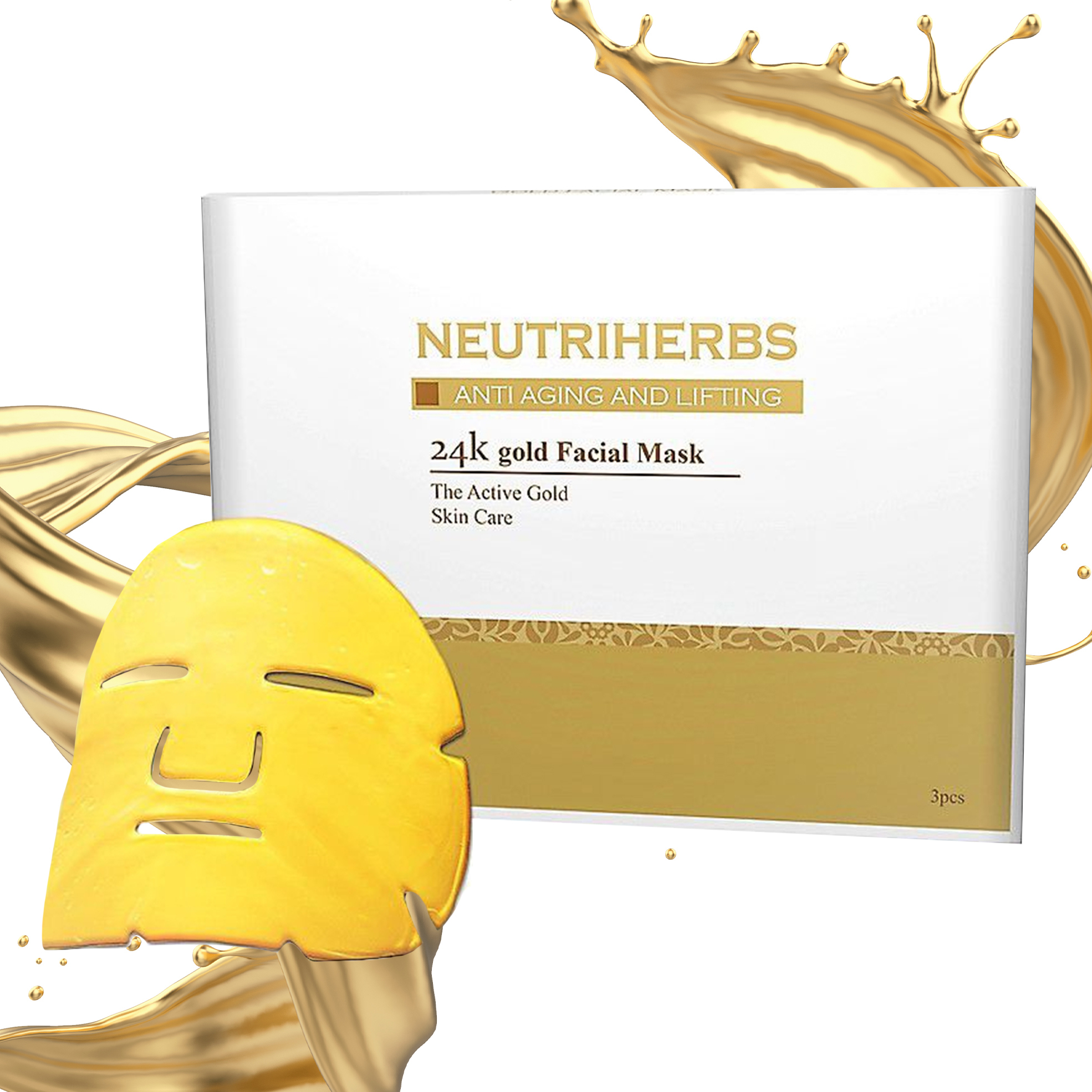 Set of 5 24K Gold Facial Masks