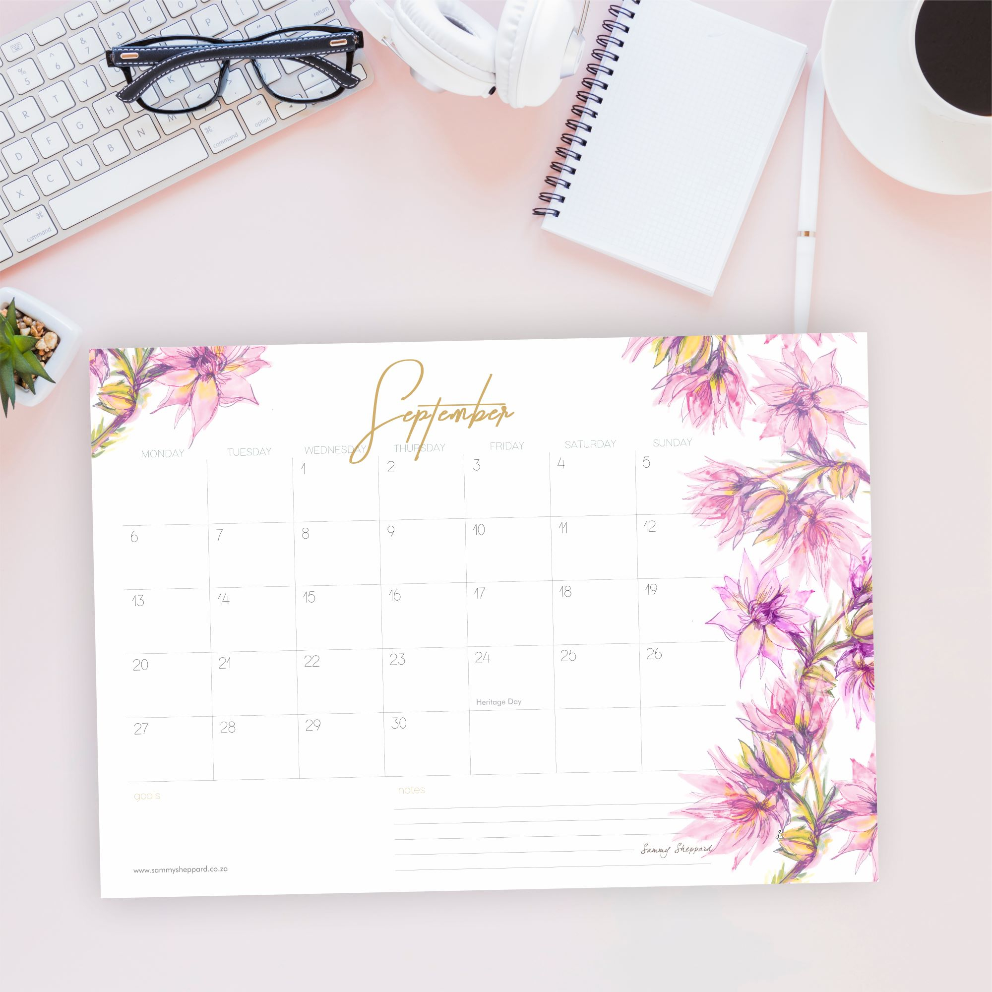 A3 2021 Floral Inspired Calendar