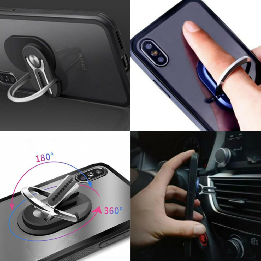 360° Rotating Reusable Adhesive Phone Holder, Stand and Vent Clip