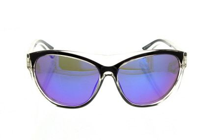 Plastic - Shiny Black Frame / Purple Mirror Lenses