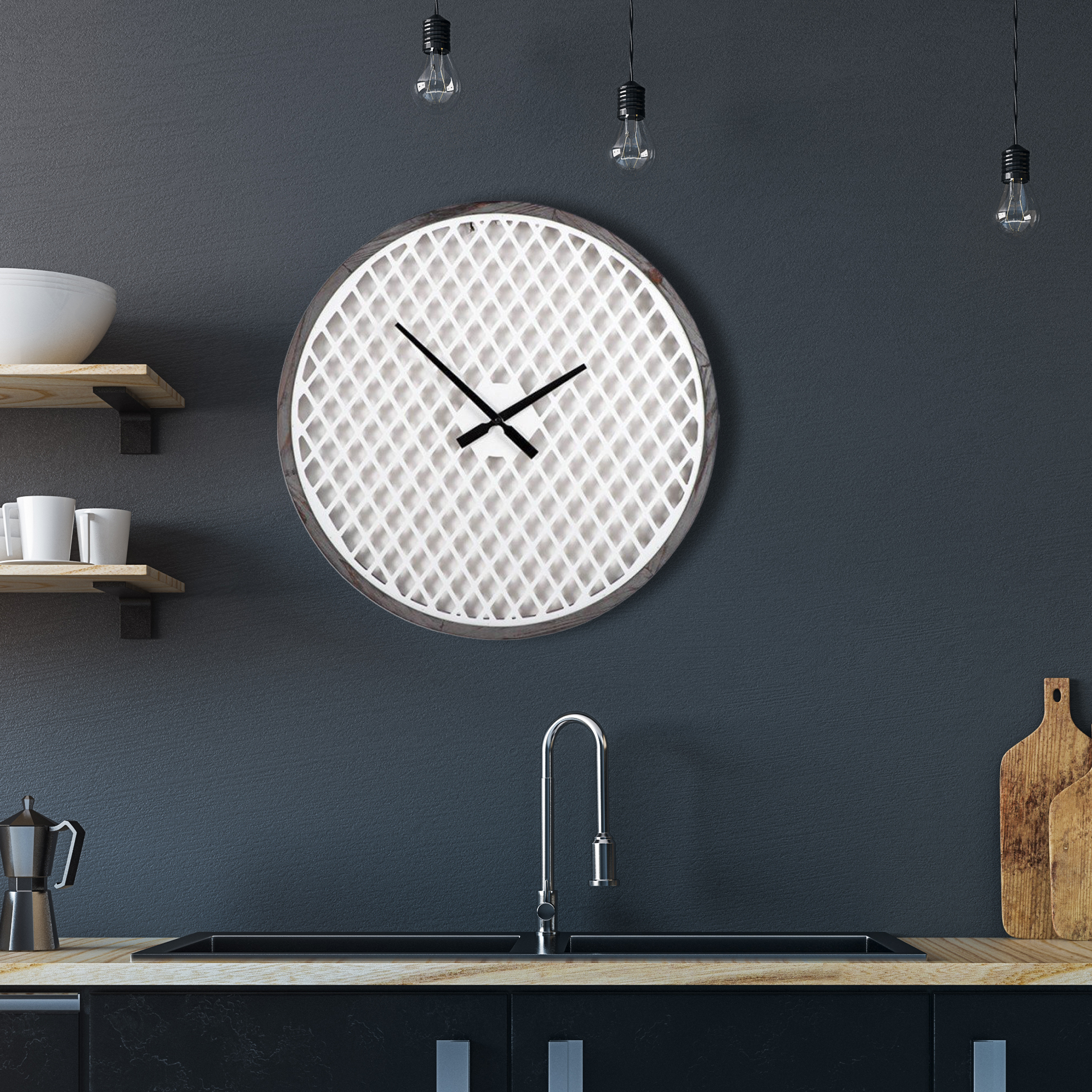 Geometric Patterned Wall Clock