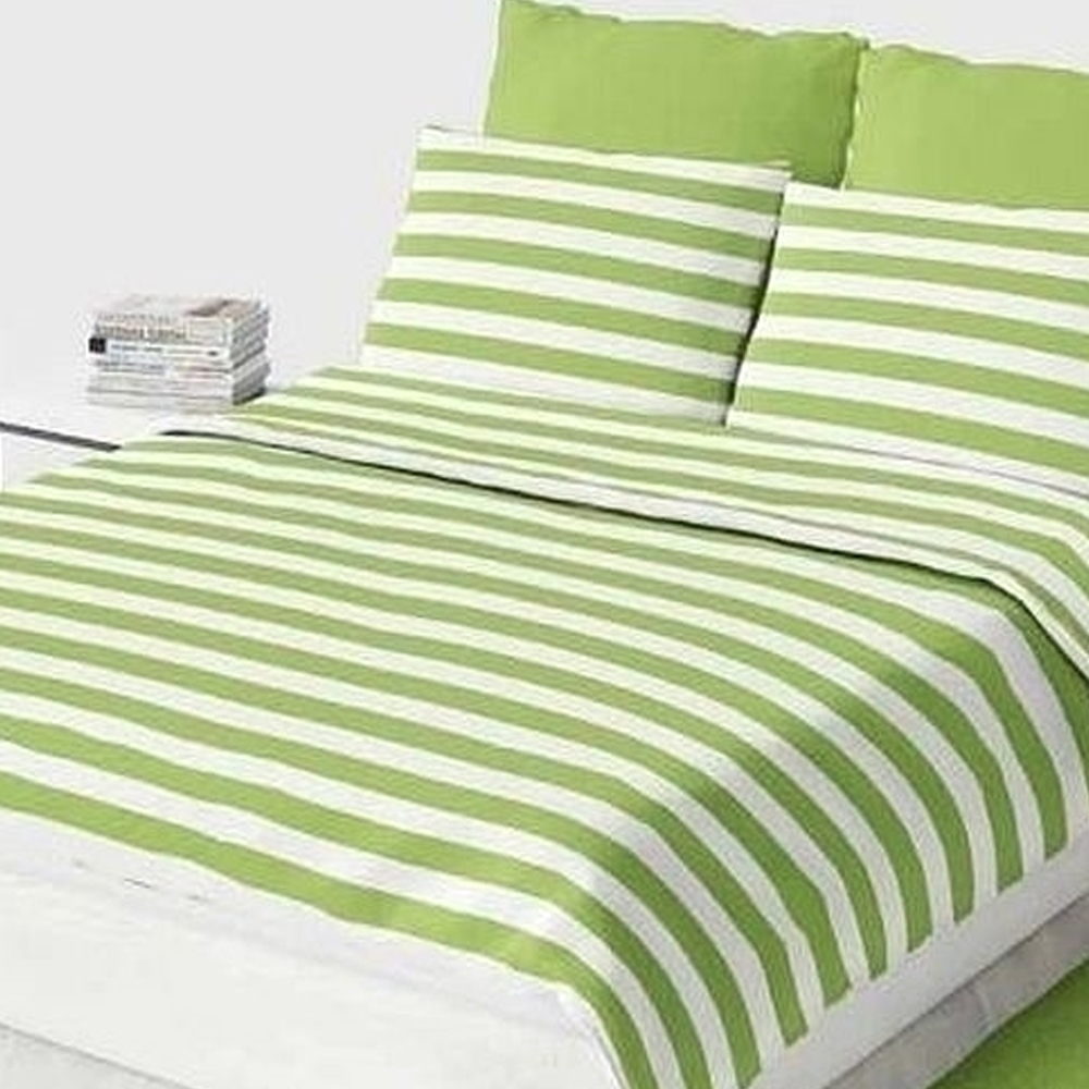 Lime Green Stripes Duvet Cover and Pillow Cases