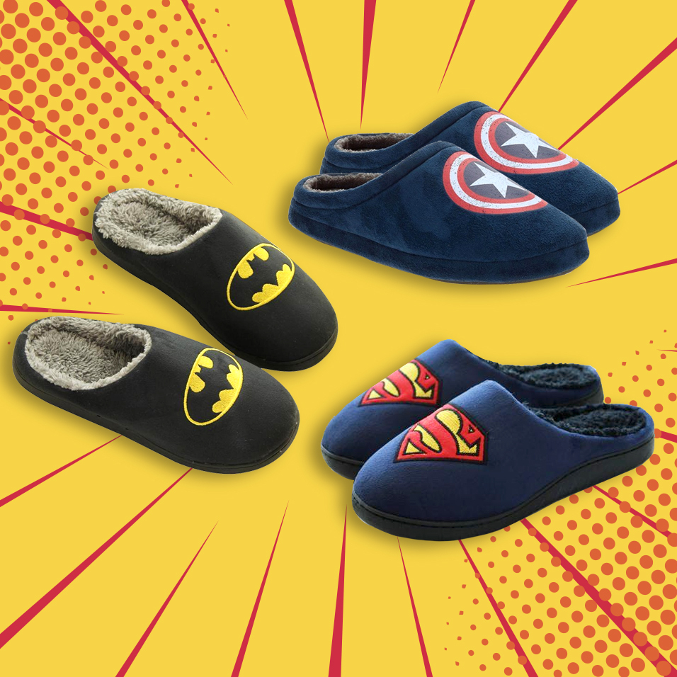 Adult Unisex Slip On Super Hero Fun Slippers