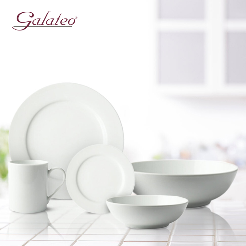 17 Piece Super White Rim Dinner Set