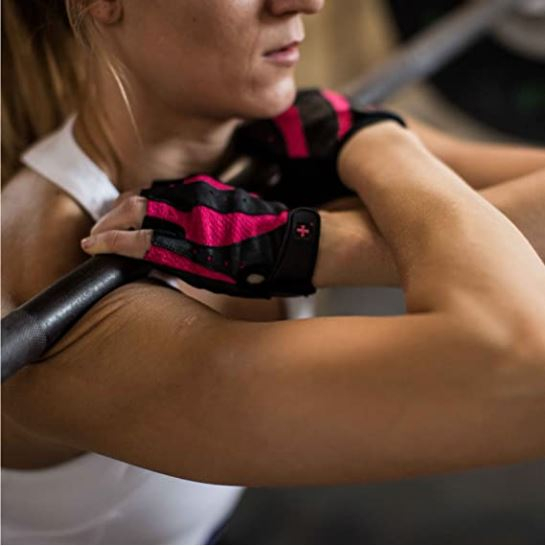 Women's Pro Gym Gloves with Vented Cushioned Leather Palm