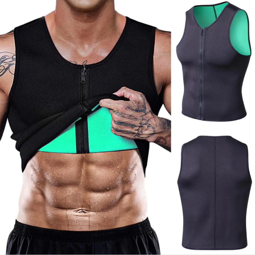 Men's Thermo Sweat Enhancing Shaper Vest with Zip