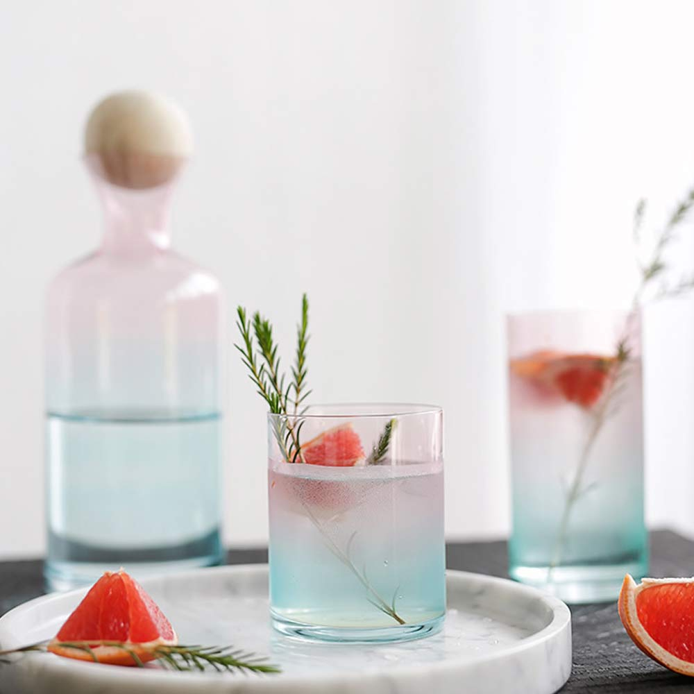 1.2L Pink & Blue Glass Carafe