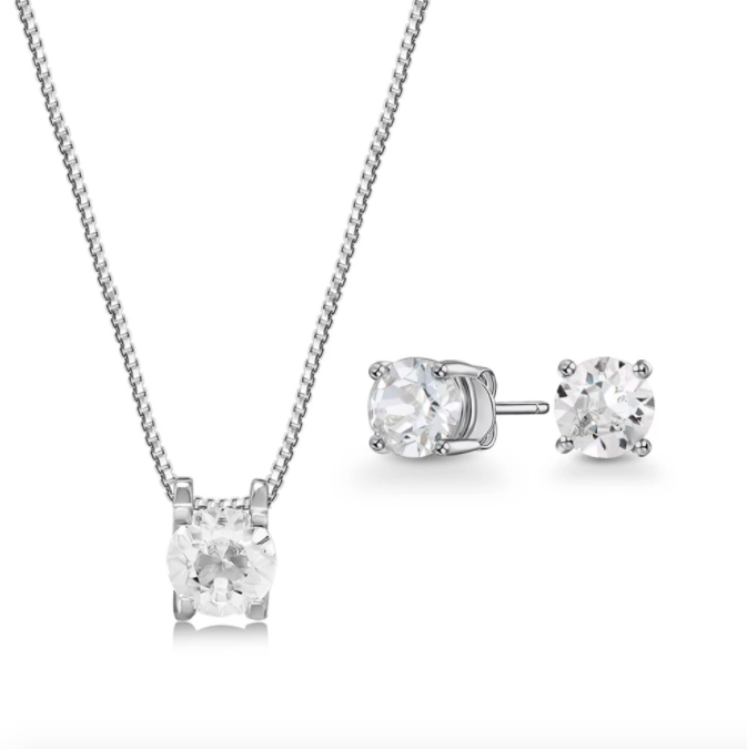 Sadie Necklace & Stud Earrings Set with Swarovski Crystals