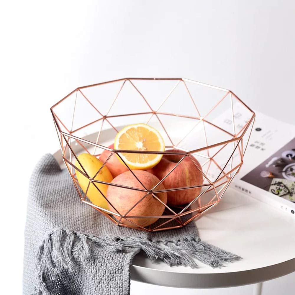 Rose Gold Geometric Fruit Basket