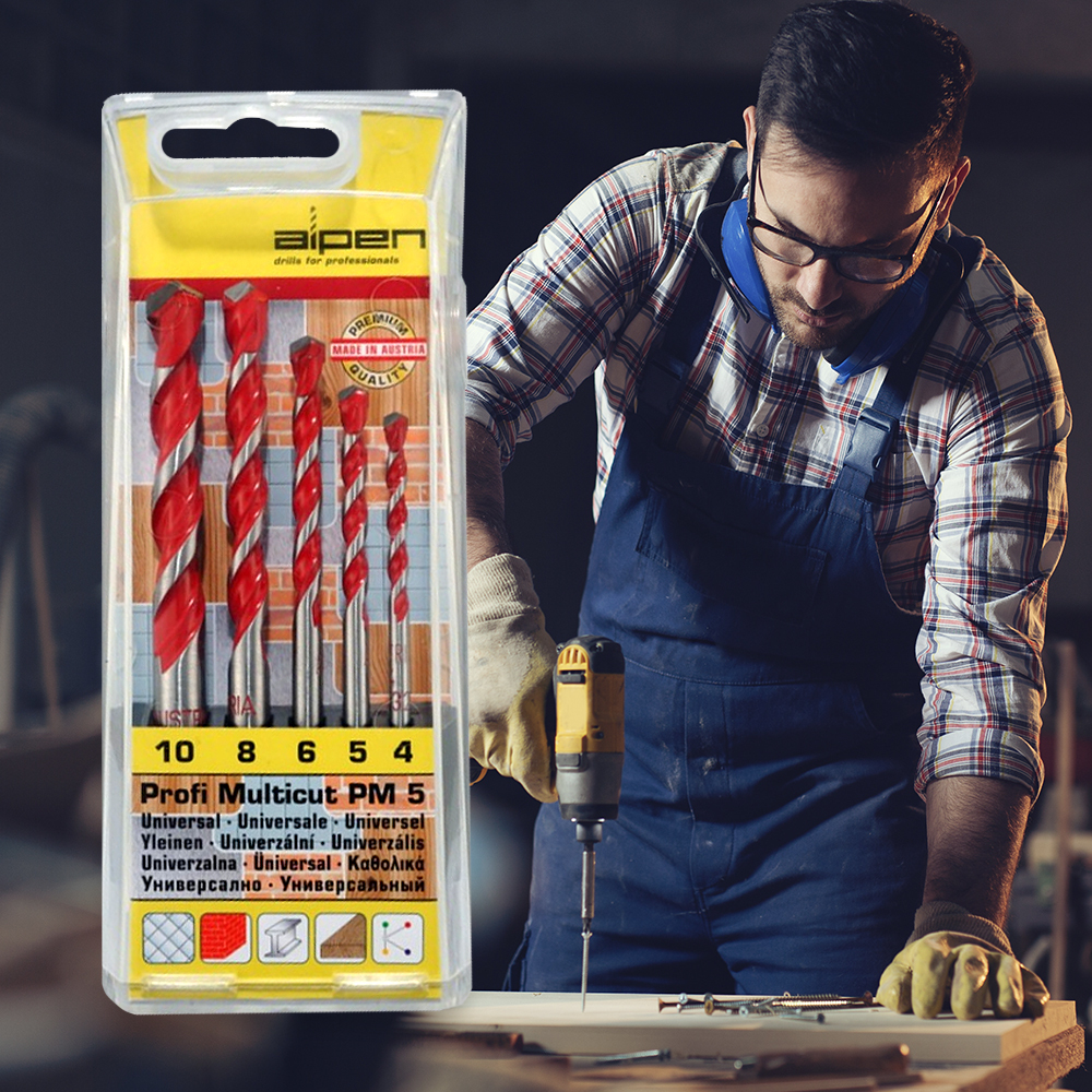 5 Piece Multicut Drill Bit Set  (4, 5, 6, 8 and 10mm)