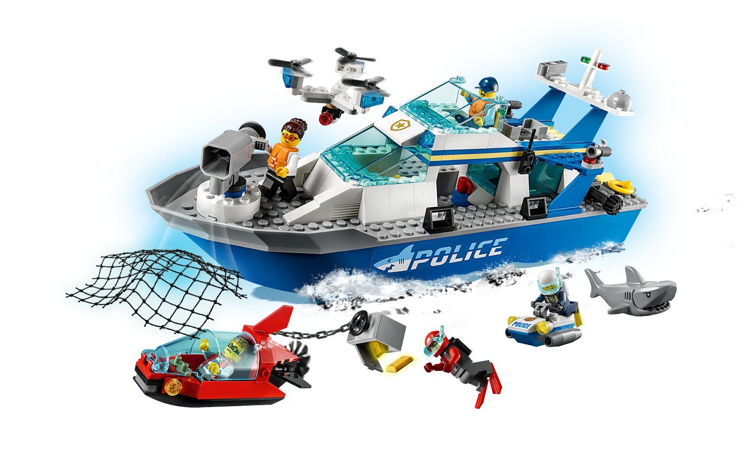 276-Piece City Police Patrol Boat