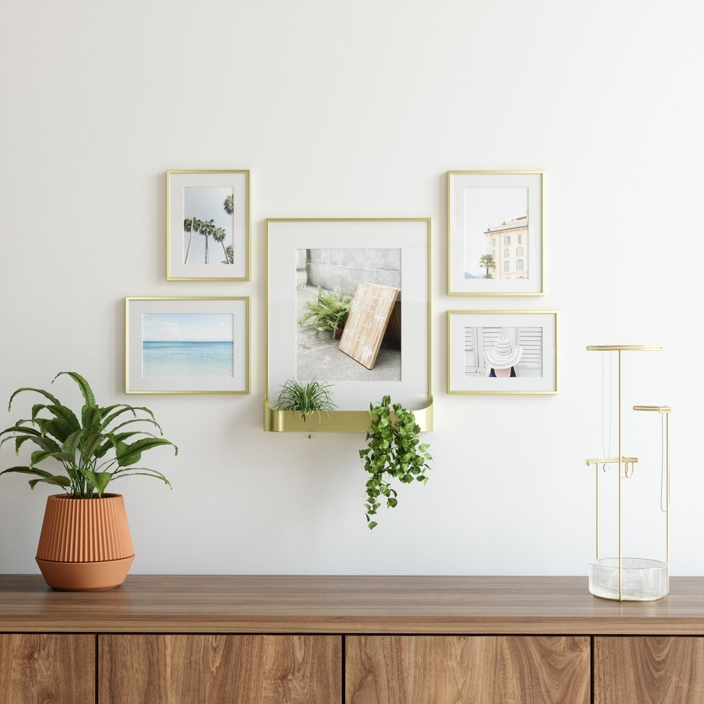 Set of 5 Brass Matinee Photo Display