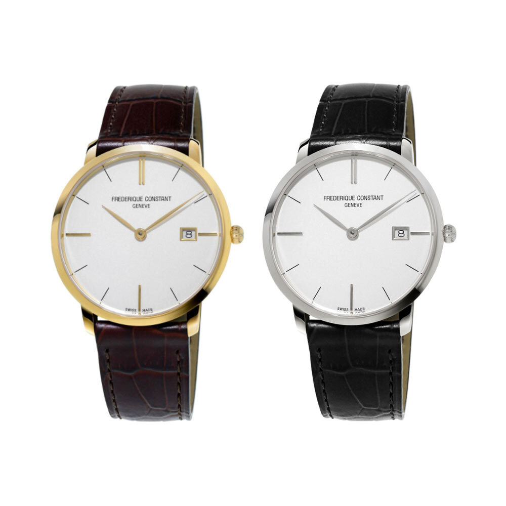 Men's Quartz  Leather Slimline Watch