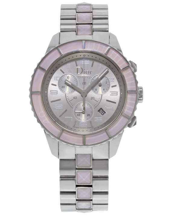 Ladies Pink Sapphire Chronograph Christal Watch