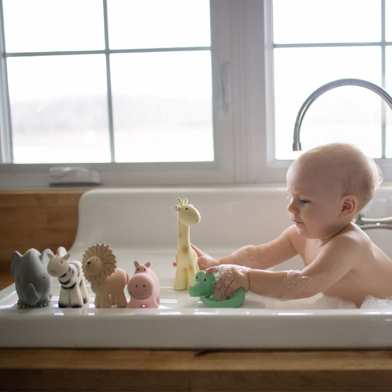 Pack of 2 My First Zoo Natural Rubber Teether & Bath Toys