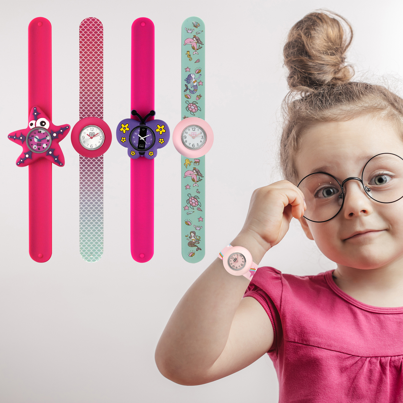 Set of 3 Kids Funky Snap Watches