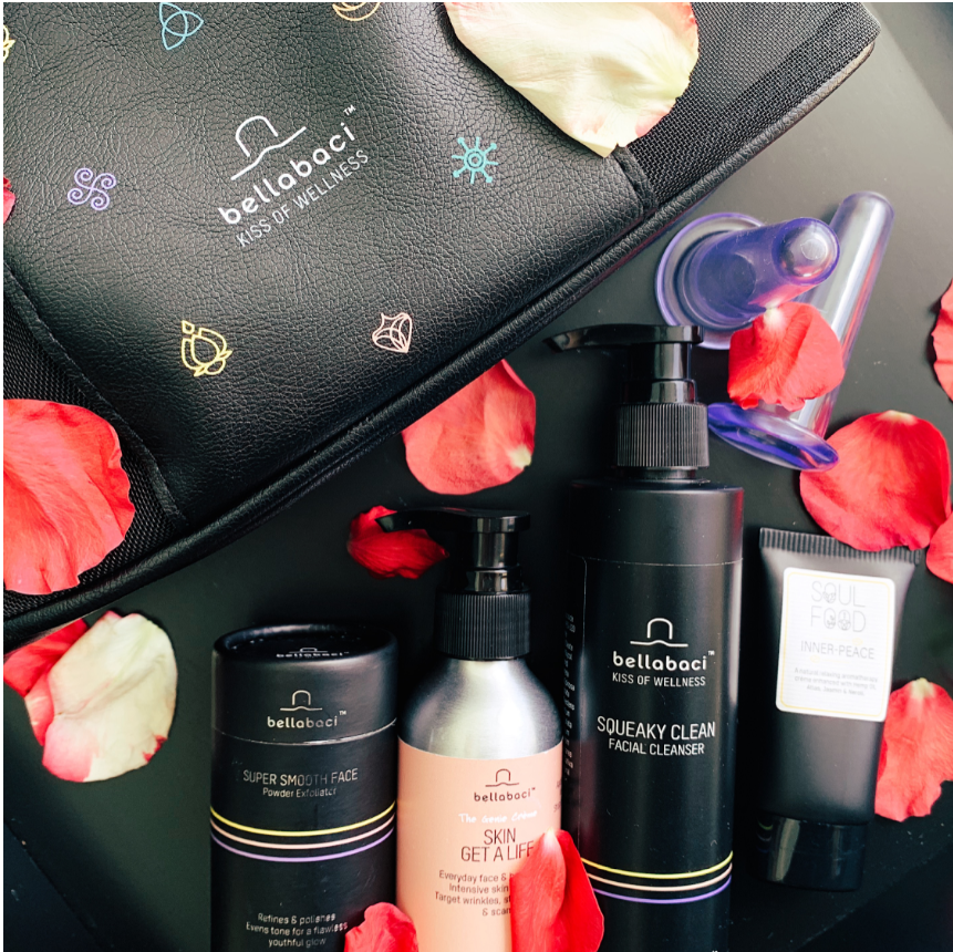 7 Piece Exfoliator, Creme, Cleanser, Soulfood, Bag and Facial Cups