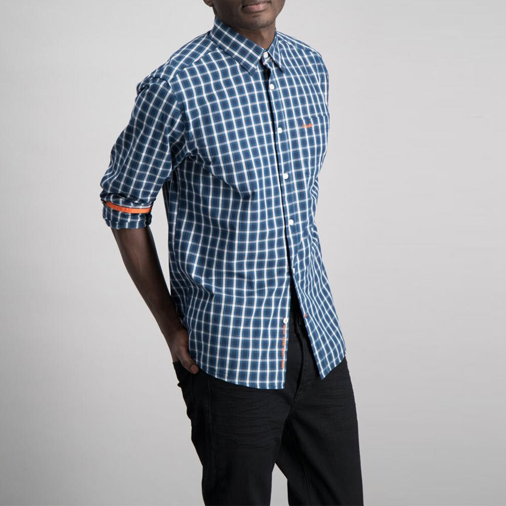 Men's Luxe 100% Cotton Long Sleeve Check Shirt