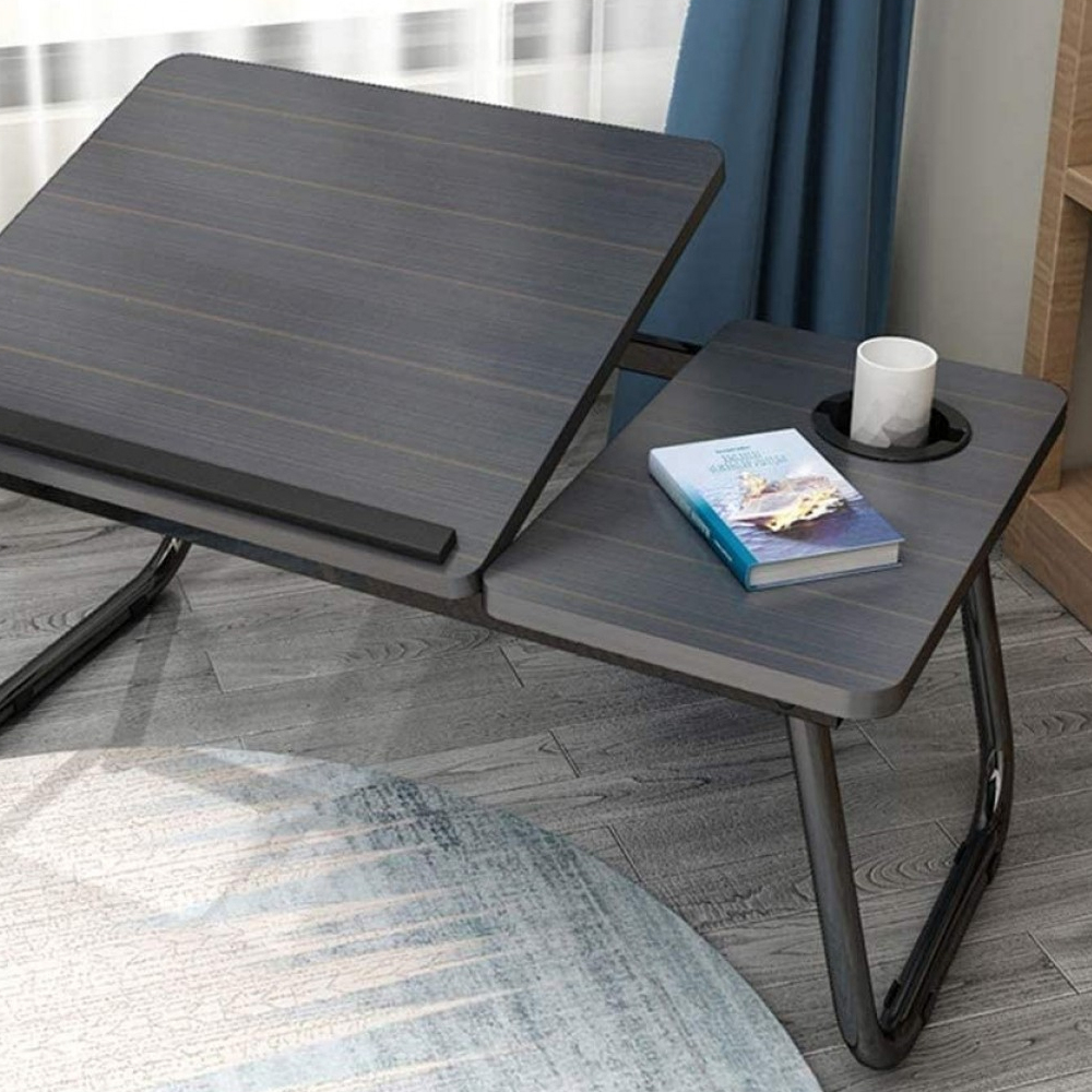 Foldaway Adjustable Laptop Table with Cup Holder