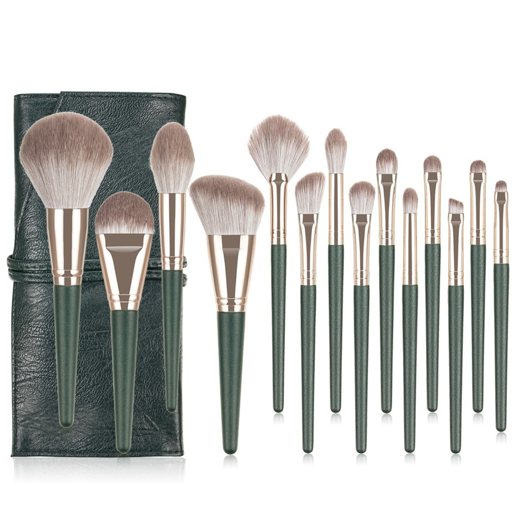 11 Piece Green Envy Professional Make-up Brush Set