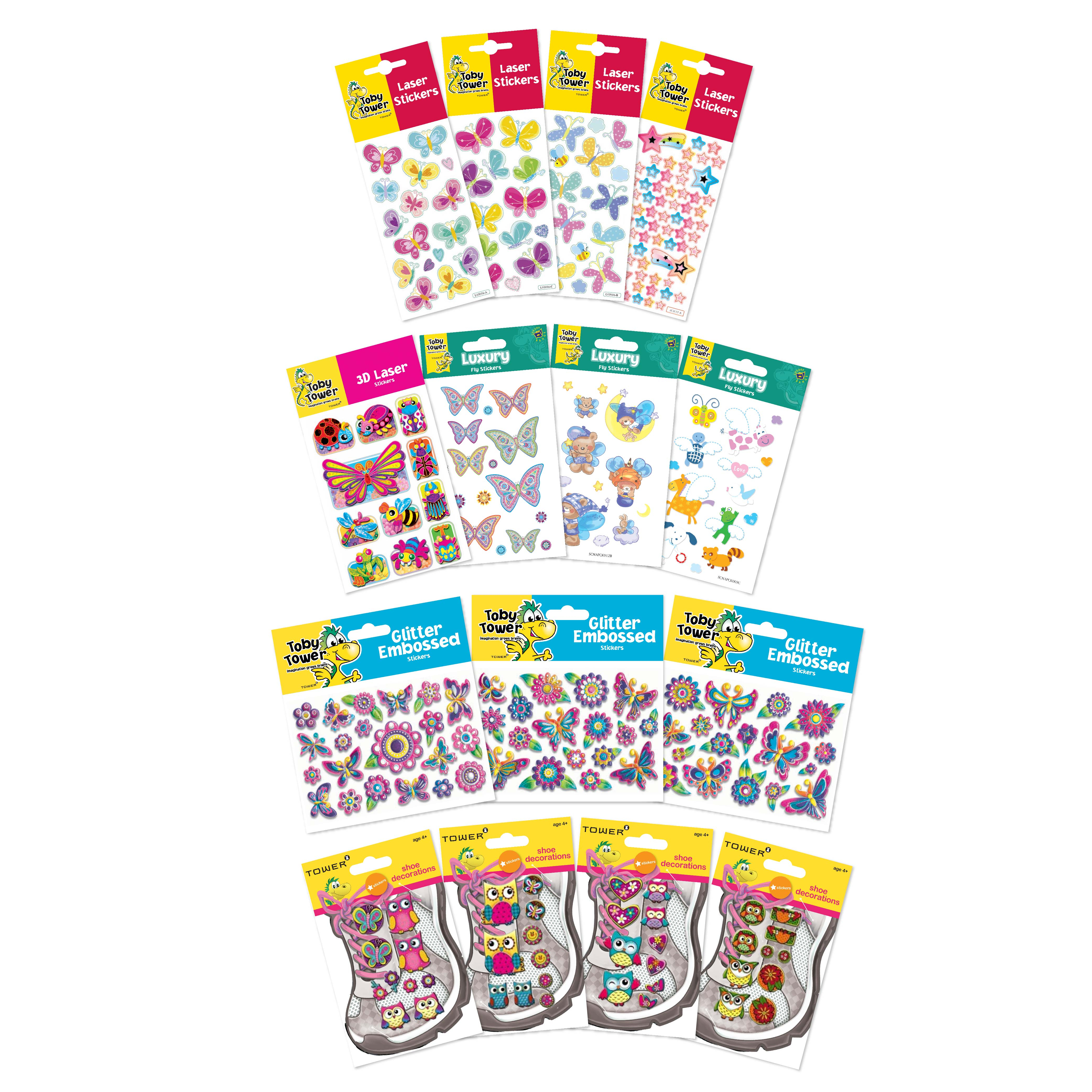 Pack of 50 Assorted Girls Sticker Bundle