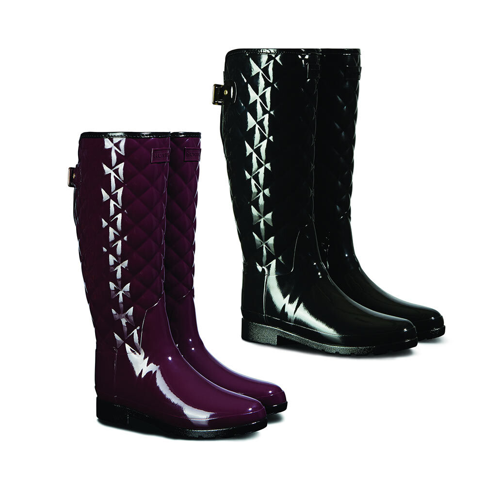 Ladies Refined Tall Quilted Gloss Boots