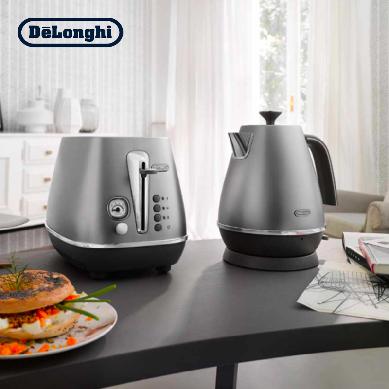 1.7L Distinta Metallic Finish Kettle & 2 Slice Toaster Set