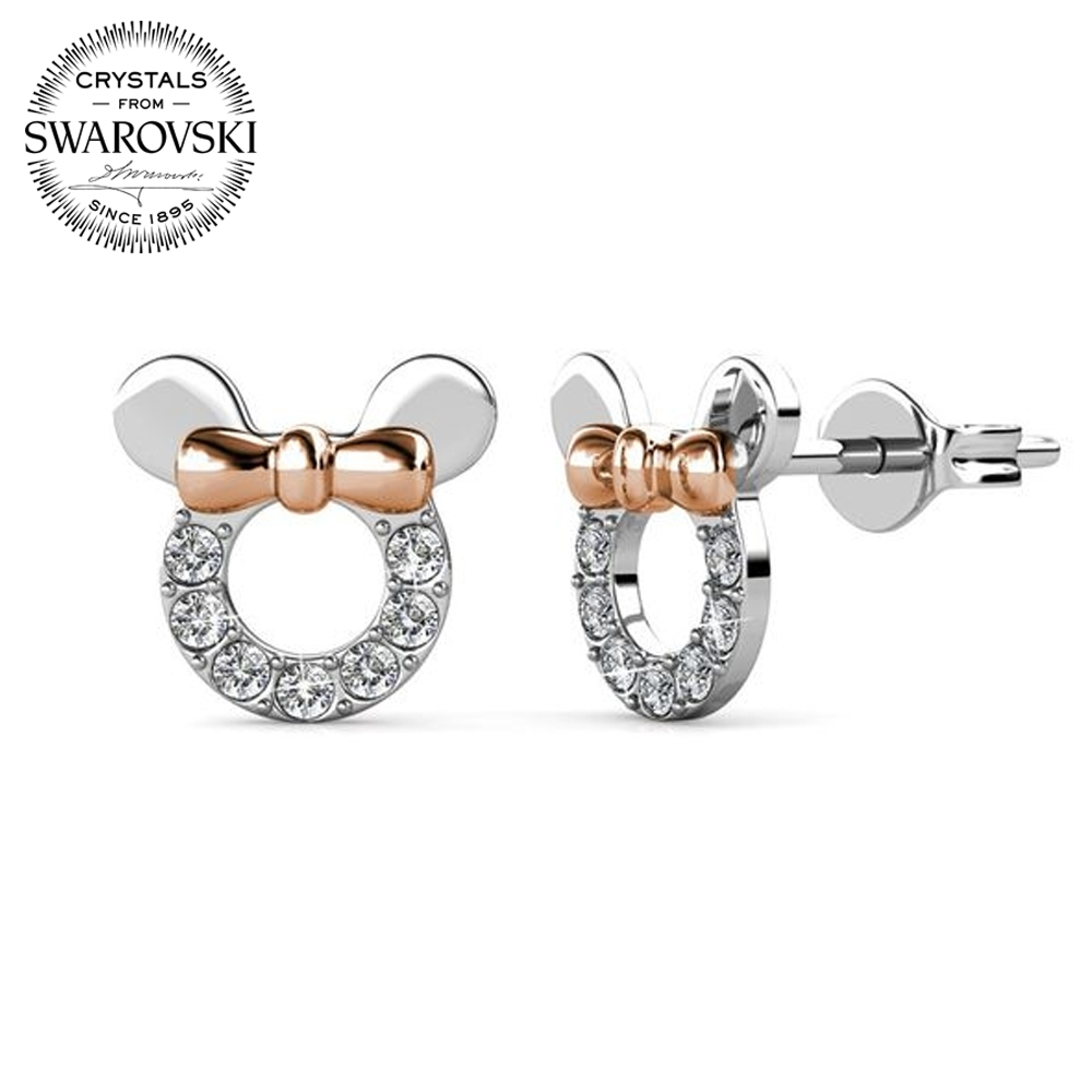 Minnie Mouse Earrings with Swarovski® Crystals